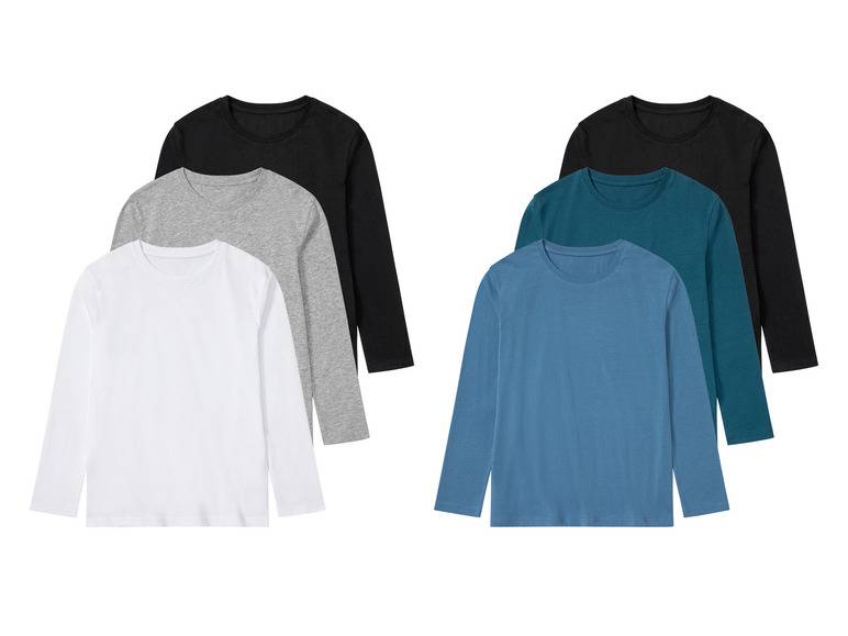 pepperts!® Kinder Jungen Langarmshirts, 3 Stück, mit Rundhalsausschnitt Lagerräumung