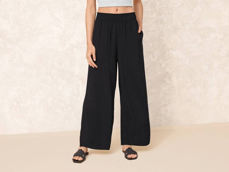 esmara® Damen Wide-Leg-Hose mit elastischem Gummizugbund Große Rabatte