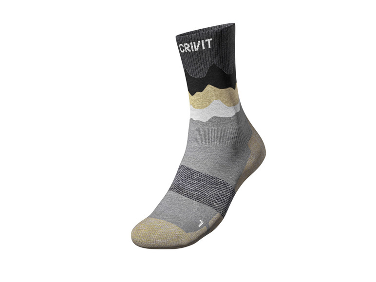 CRIVIT Herren Outdoorsocken, 2 Paar, mit SmartStep-Fußbett Bis zu 50% Rabatt