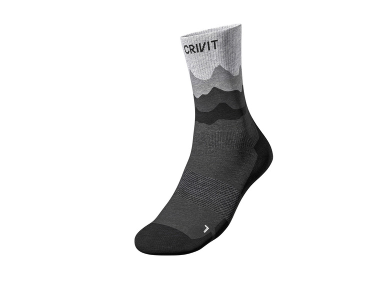 CRIVIT Herren Outdoorsocken, 2 Paar, mit SmartStep-Fußbett Bis zu 50% Rabatt