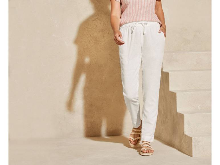 esmara® Damen Leinenhose mit Gummizugbund und Bindeband Fabrikladen