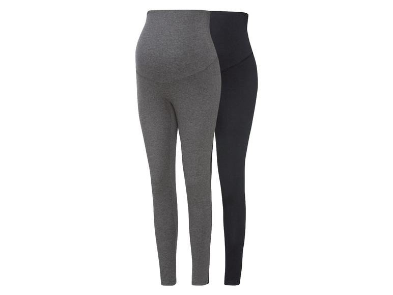 esmara® Damen Umstands Leggings, 2 Stück, mit Bio-Baumwolle Flash Sale
