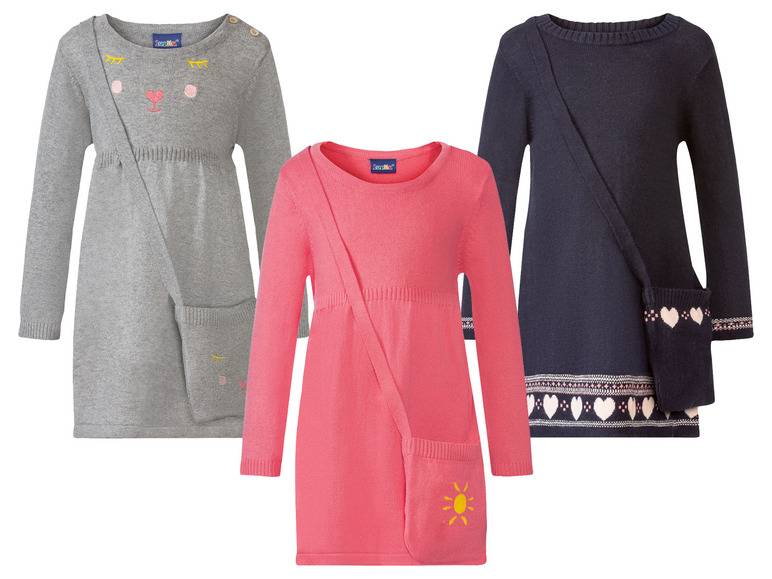 lupilu® Kleinkinder Strickkleid, mit Umhängetäschchen Exklusivangebot