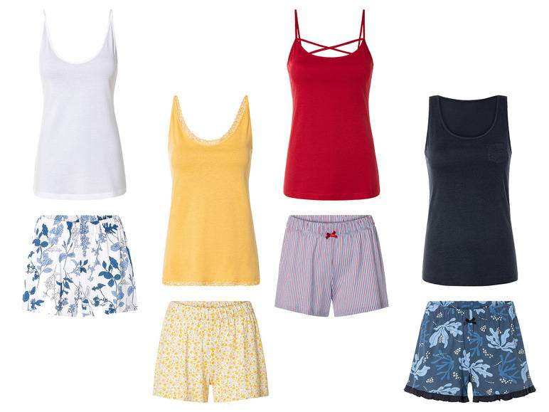 esmara® Damen Pyjama aus reiner Baumwolle Super Sparpreis