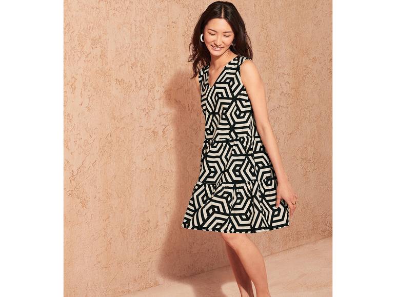 esmara® Damen Leinenkleid mit V-Ausschnitt 2025