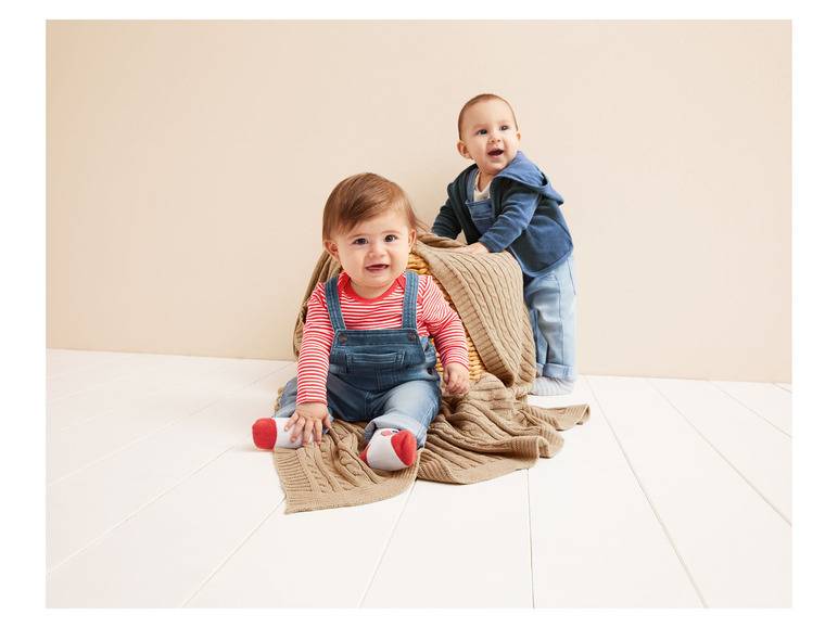 lupilu® Baby Latzhose Sweatdenim, mit Bio-Baumwolle Auslauf