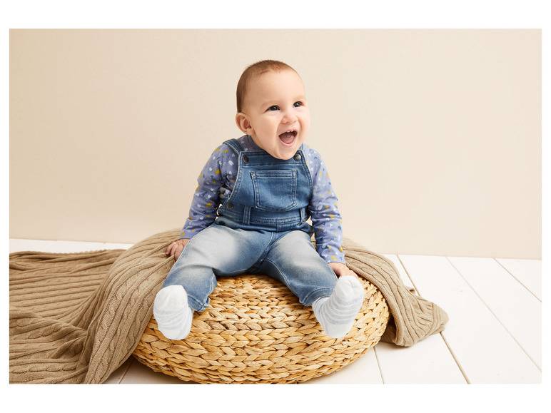 lupilu® Baby Latzhose Sweatdenim, mit Bio-Baumwolle Auslauf
