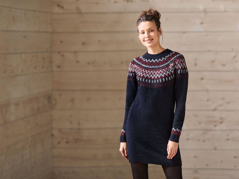 esmara® Damen Strickkleid mit Jacquardmuster Fabrik Onlineshop