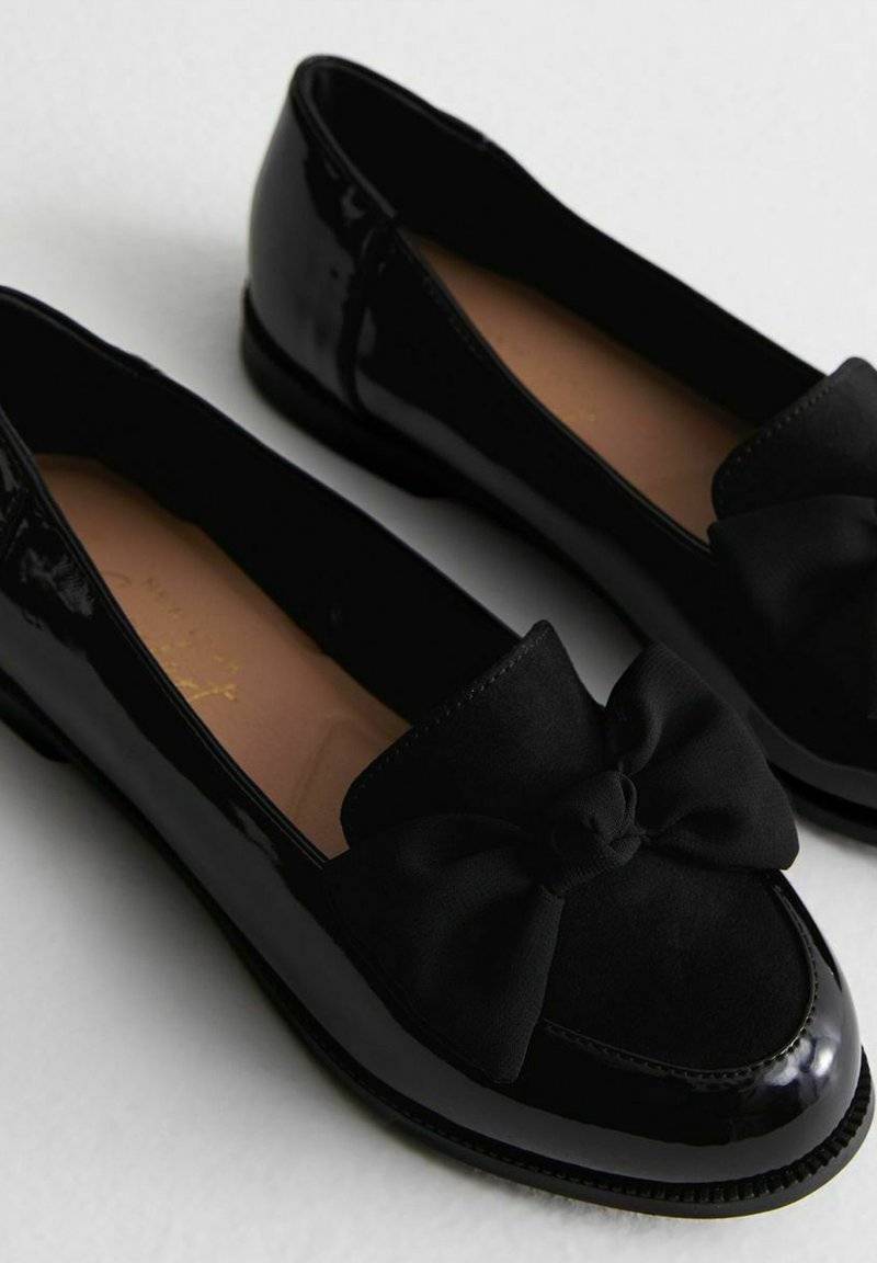 New Look Wide Fit New Look Wide Fit COMFORT WIDE FIT BOW FRONT - Slip-ons - black Cyber Monday