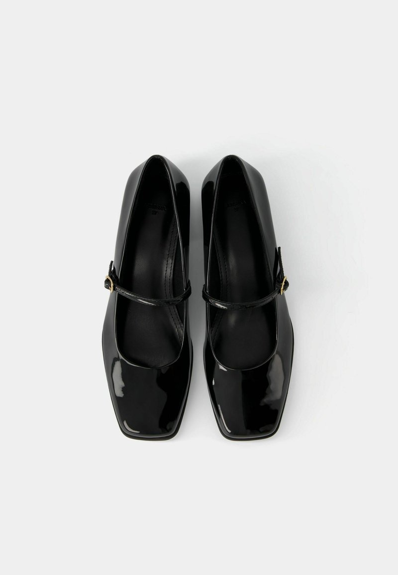 Bershka Bershka BLOCK-HEEL MARY JANES - Ankle strap ballet pumps - black Valentinstagsangebot