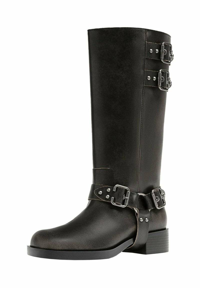 Stradivarius Stradivarius Cowboy/Biker boots - dark grey Heißer Verkauf