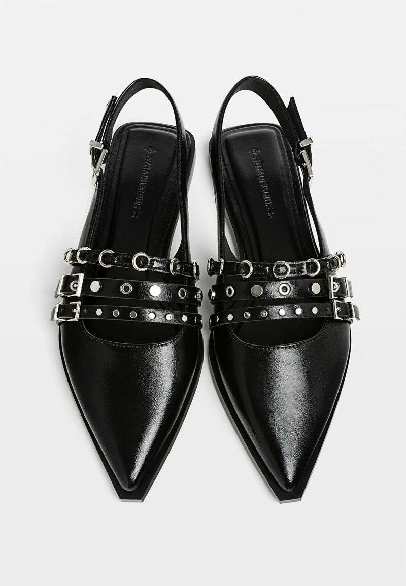 Stradivarius Stradivarius Slingback ballet pumps - black Online Outlet