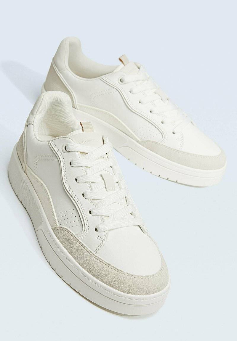 Stradivarius Stradivarius CONTRAST - Trainers - white Kostenlose Rückgabe
