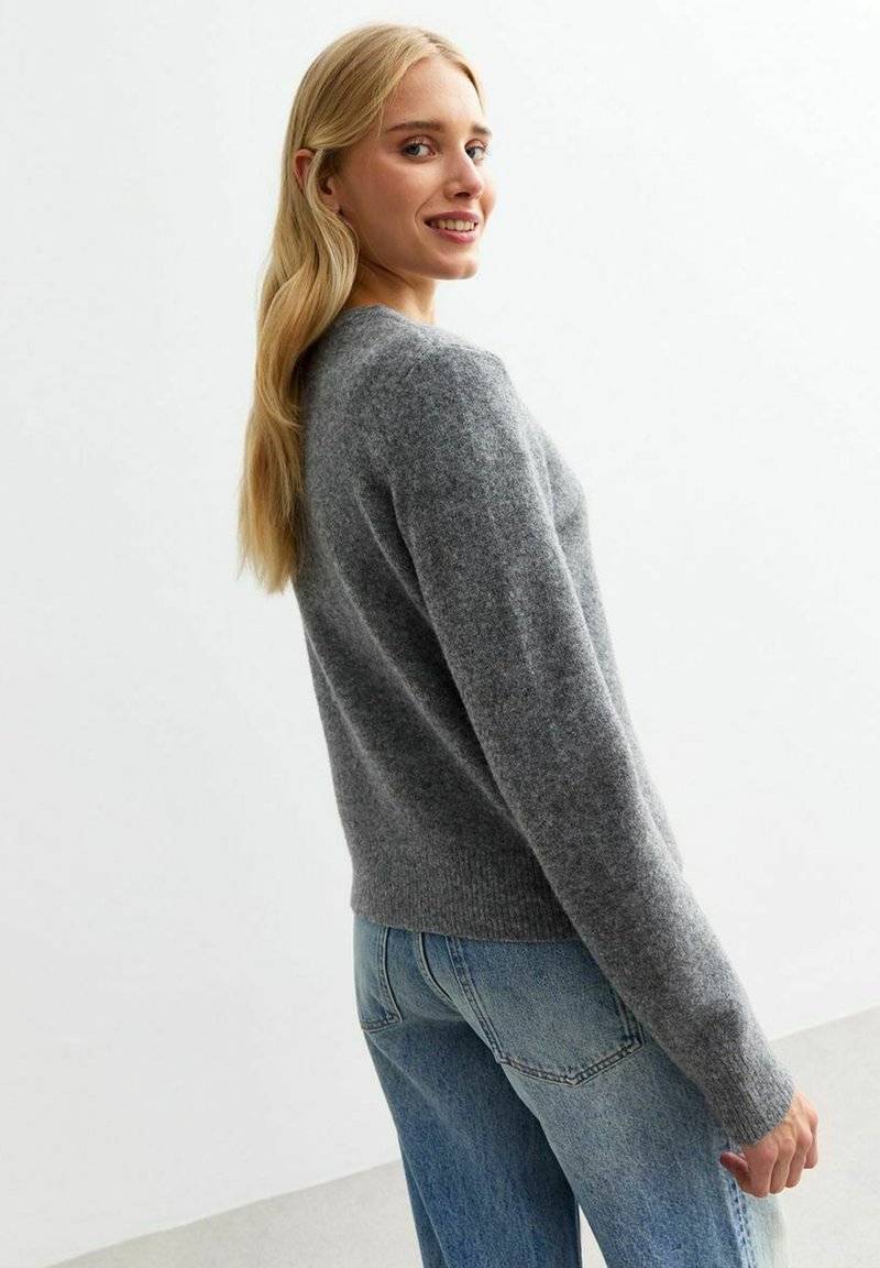 New Look New Look CREW NECK - Cardigan - grey Bestseller
