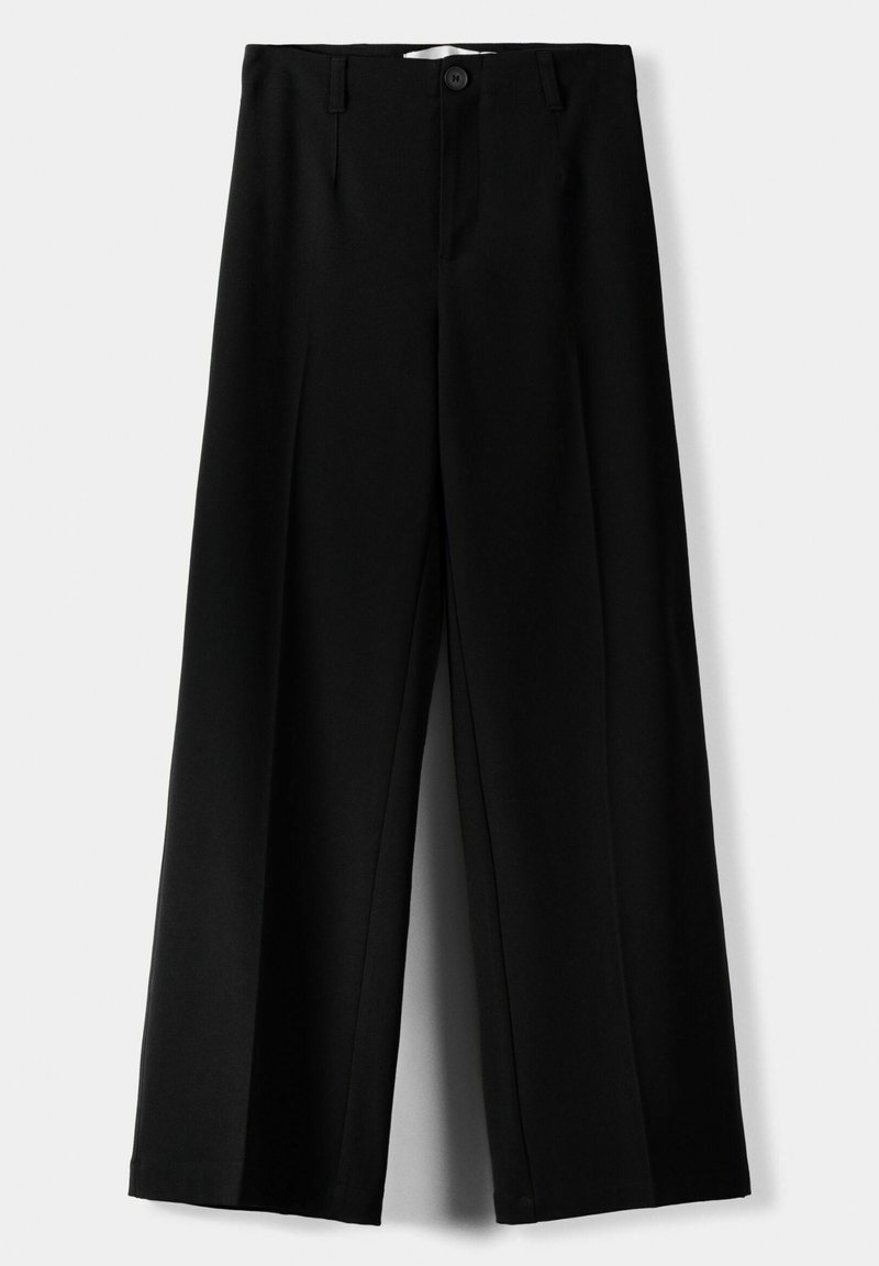 Bershka Bershka WIDE TAILORED - Trousers - black Saisonale Angebote