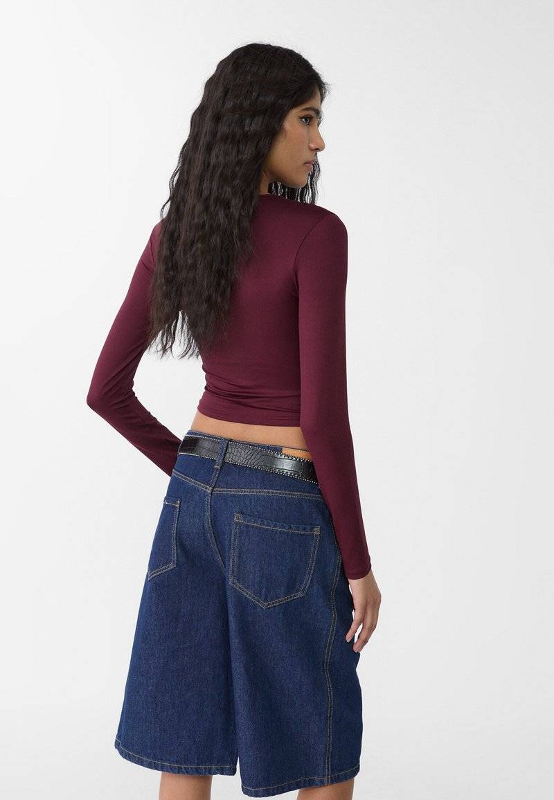 Stradivarius Stradivarius Long sleeved top - bordeaux VIP-Rabatte