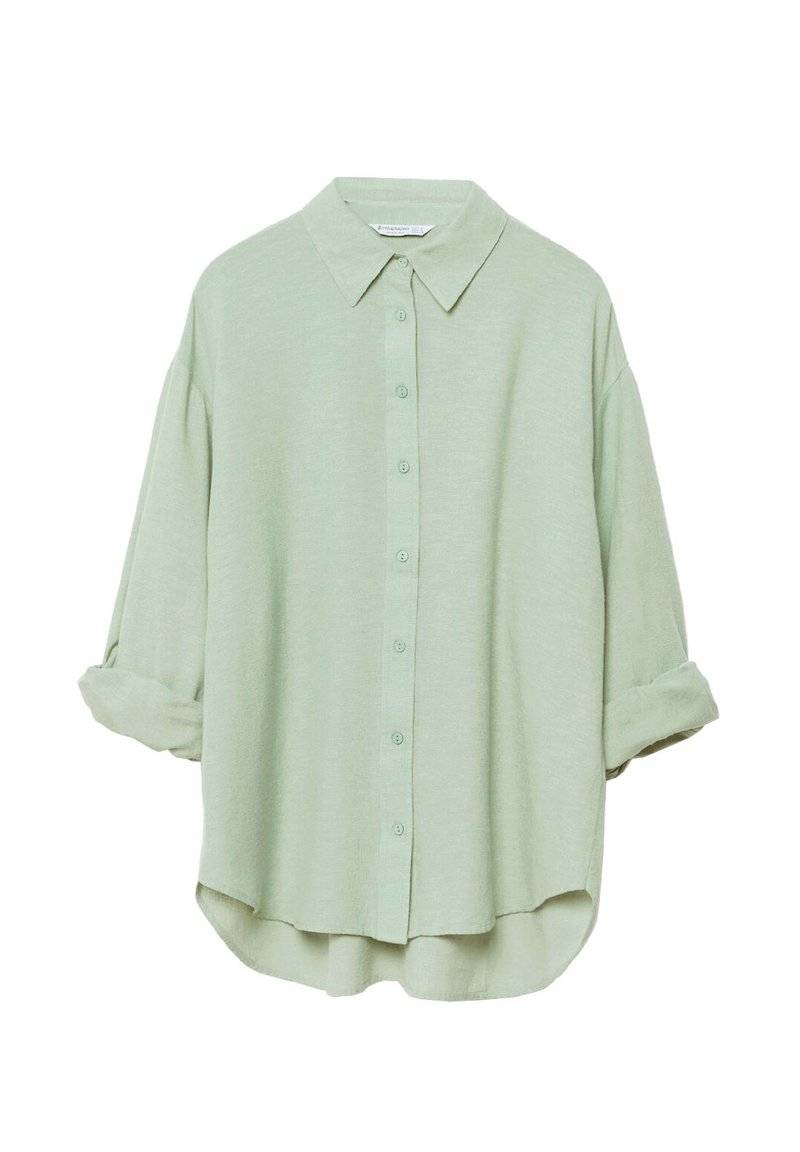 Stradivarius Stradivarius RUSTIKALES DAILY - Button-down blouse - khaki Wochenangebot