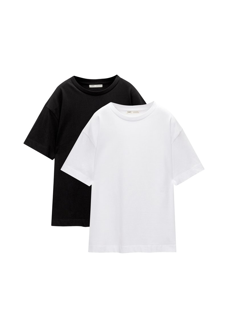 PULL&BEAR PULL&BEAR SHORT SLEEVE - PACK OF 2 - Basic T-shirt - white Begrenzte Freigabe
