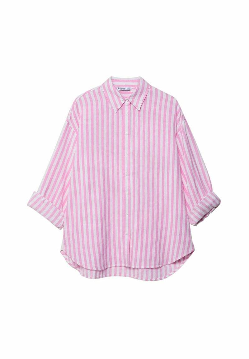 Stradivarius Stradivarius STRIPED - Button-down blouse - light pink Letzter Tag