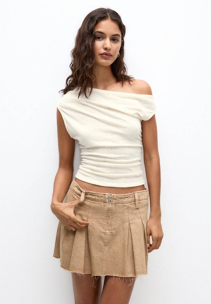 PULL&BEAR PULL&BEAR ASYMMETRIC RUSTIC - Top - beige Bis zu 50% Rabatt