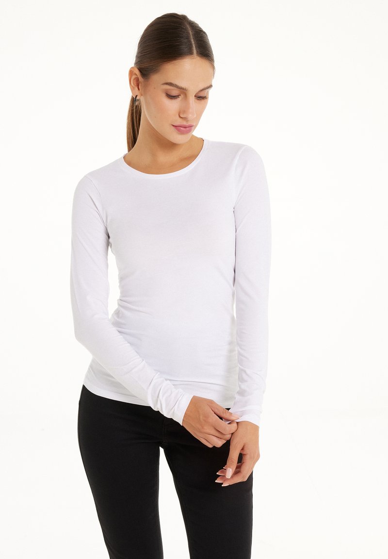 Tezenis Tezenis STRETCH ROUND-NECK - Long sleeved top - bianco Saisonale Angebote