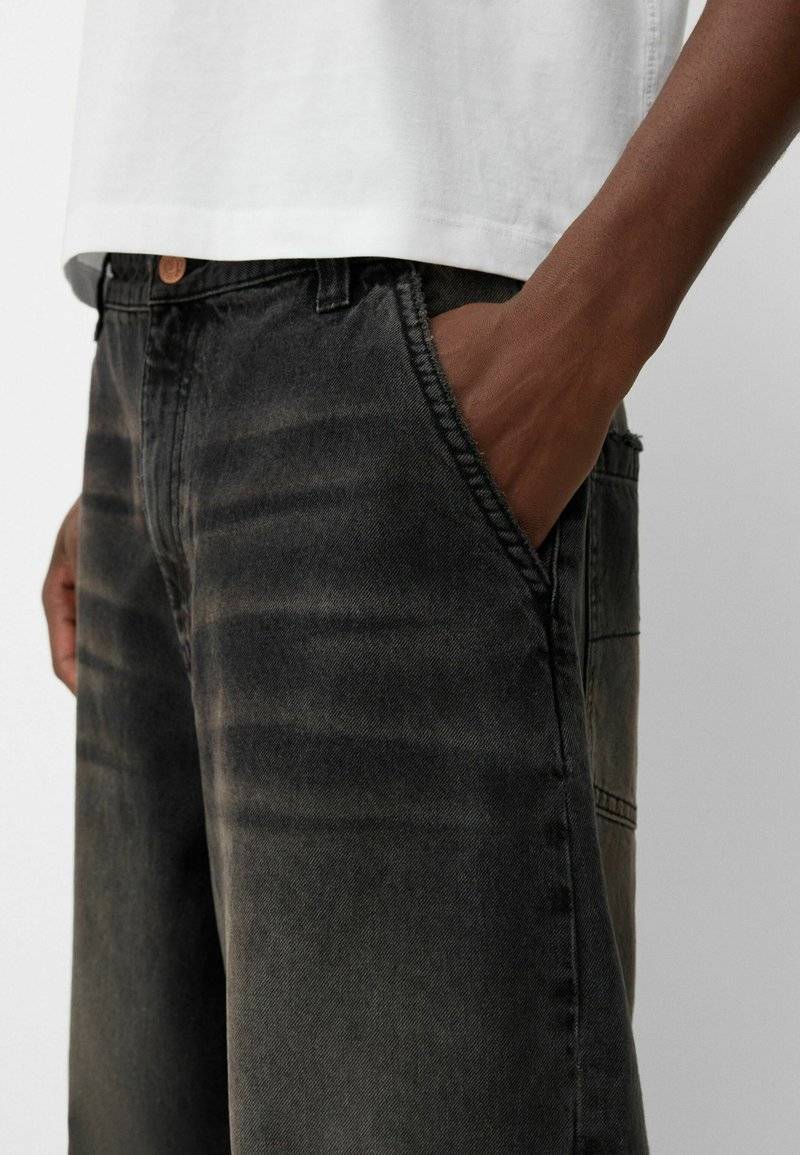 Bershka Bershka Relaxed fit jeans - black denim VIP-Rabatte
