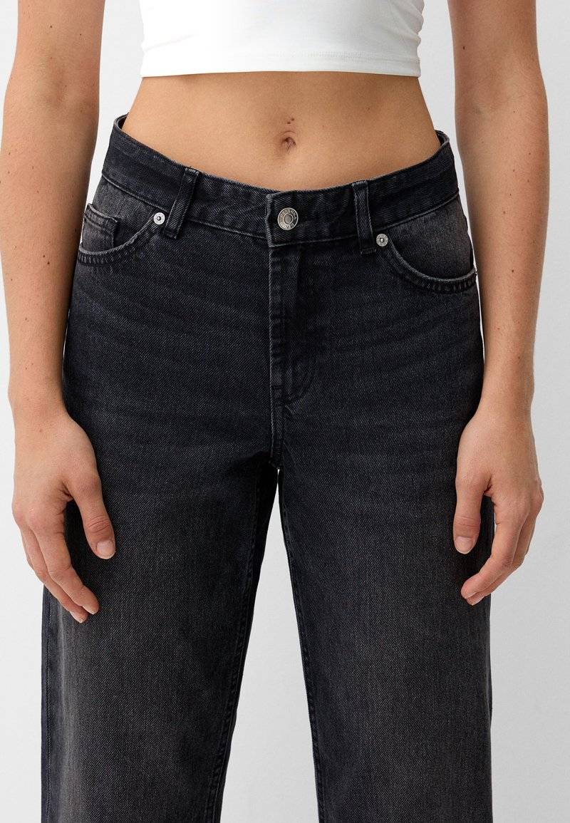 Bershka Bershka Straight leg jeans - dark grey Tiefpreis