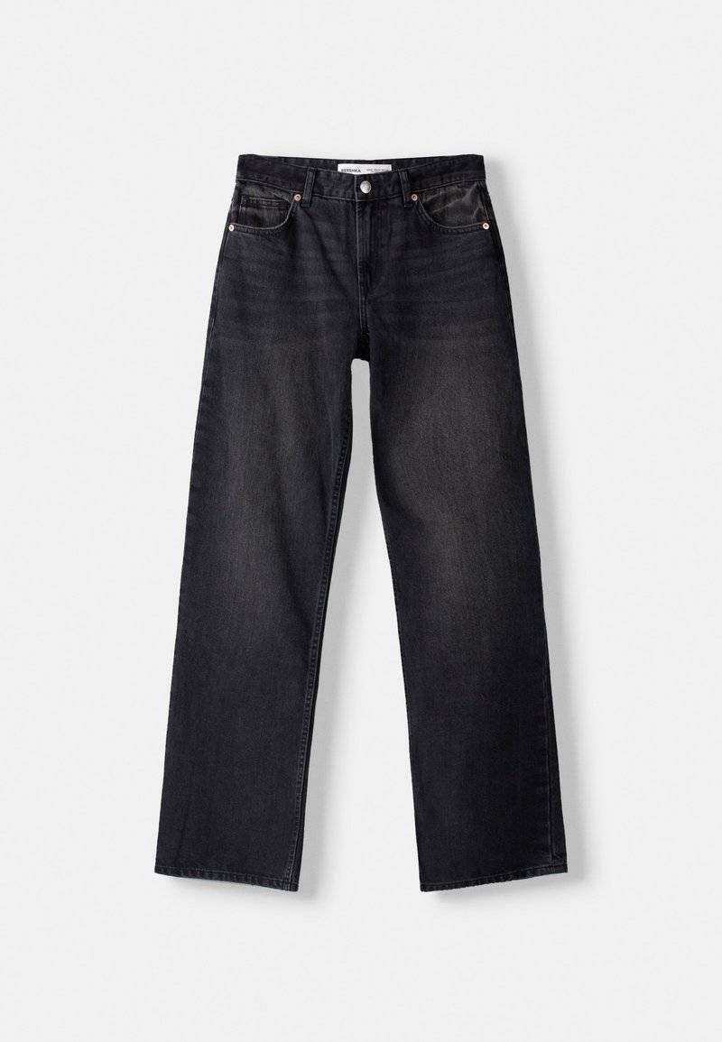 Bershka Bershka Straight leg jeans - dark grey Tiefpreis