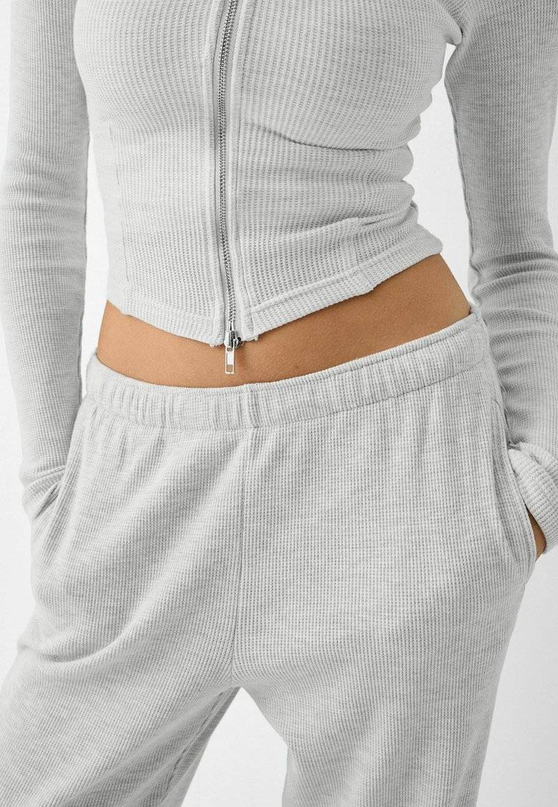 Bershka Bershka LONG SLEEVE - Cardigan - mottled grey Letzte 3 Tage