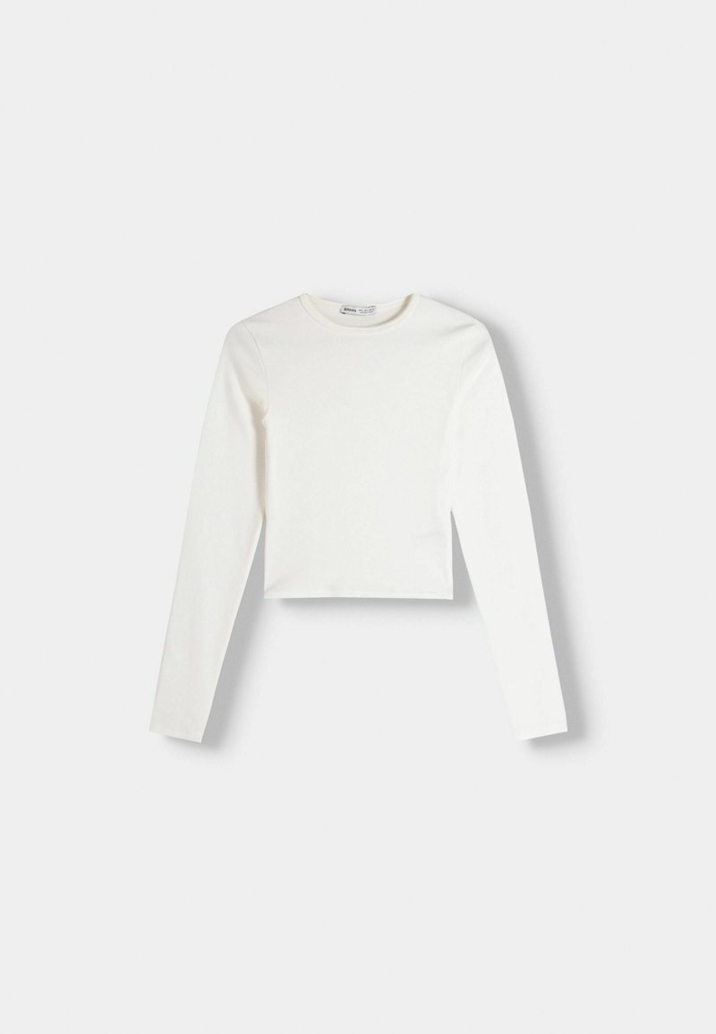 Bershka Bershka LONG SLEEVE - Long sleeved top - white JETZT KAUFEN
