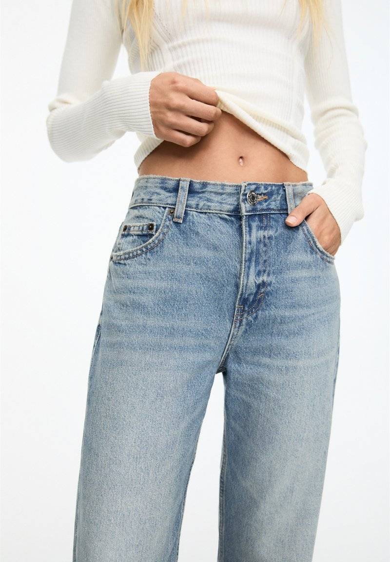 PULL&BEAR PULL&BEAR MID - Straight leg jeans - stone blue denim Letzte 2 Tage