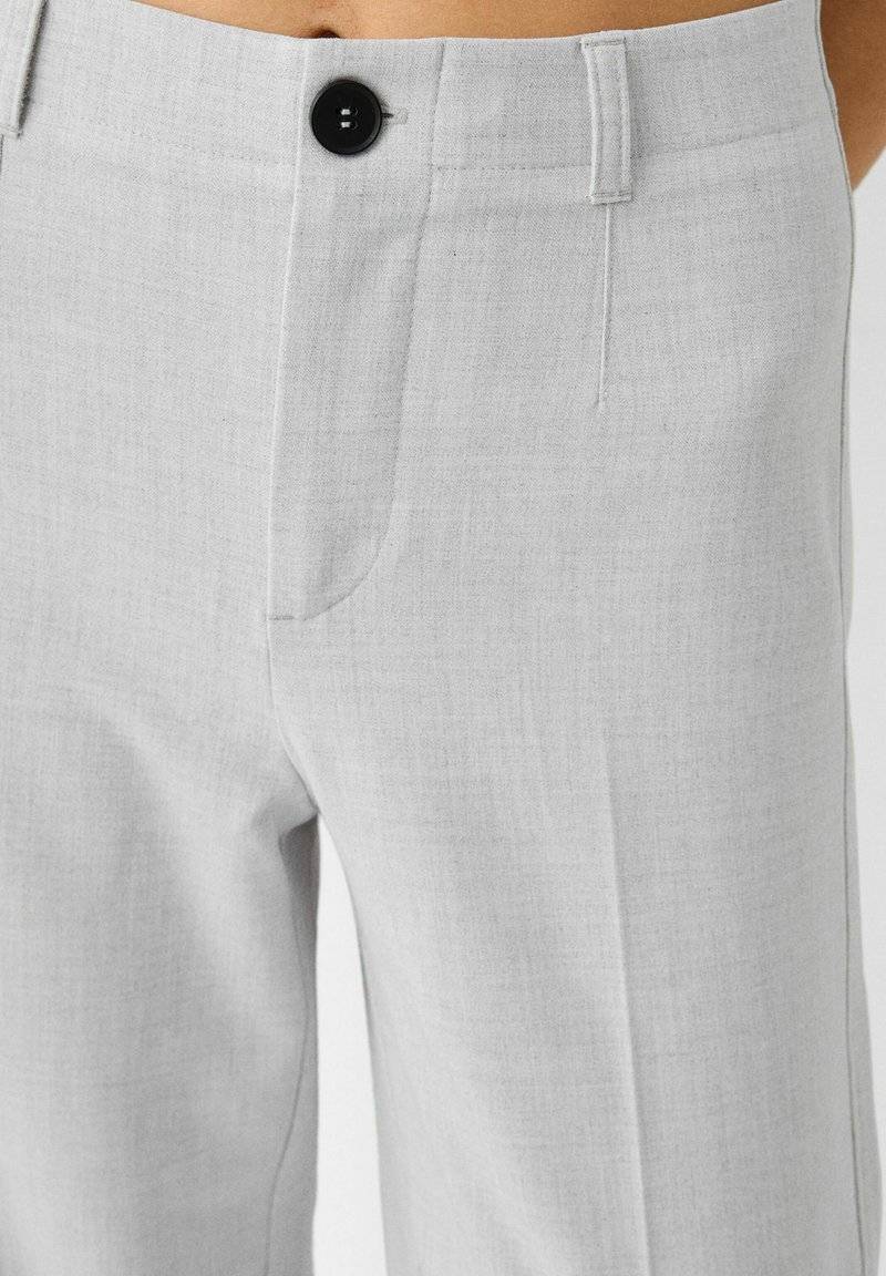 Bershka Bershka WIDE TAILORED - Trousers - mottled grey Letzter Tag