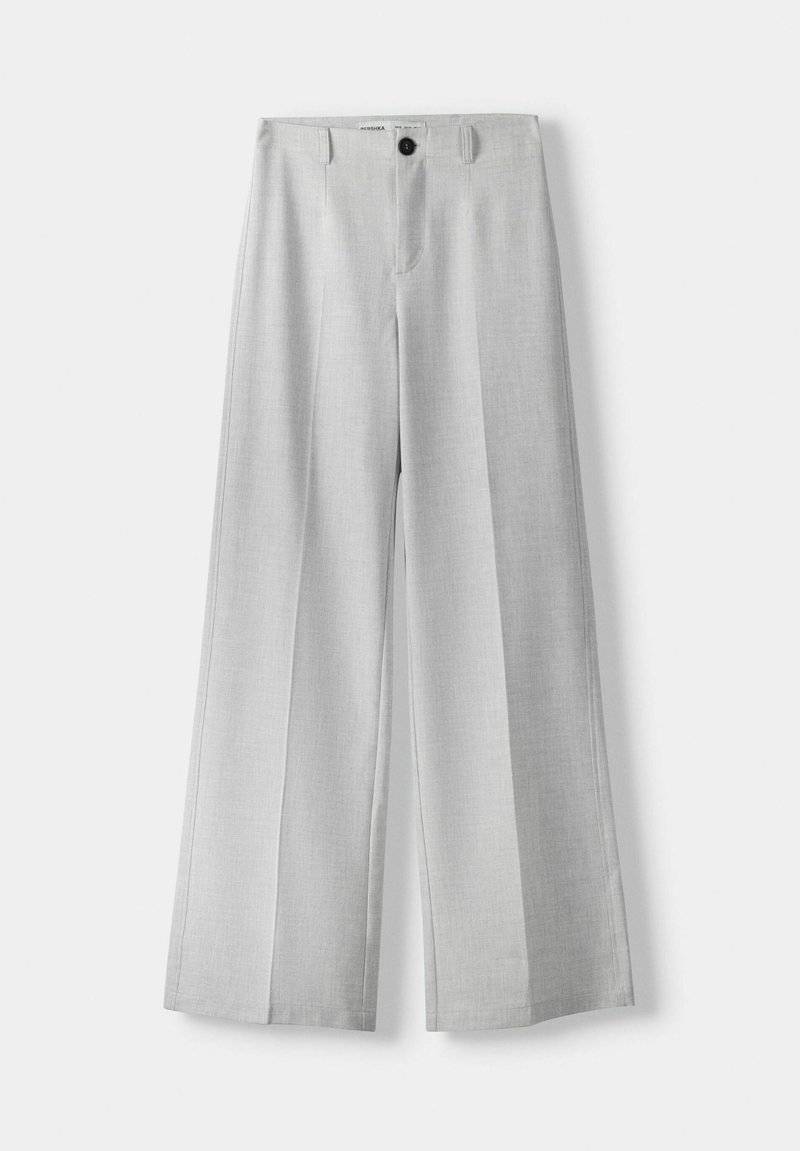 Bershka Bershka WIDE TAILORED - Trousers - mottled grey Letzter Tag