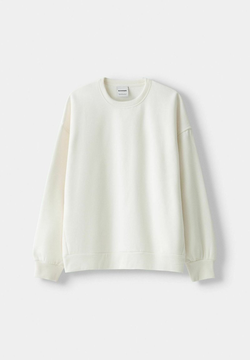 Bershka Bershka Sweatshirt - white Zeitbegrenzte Promotion