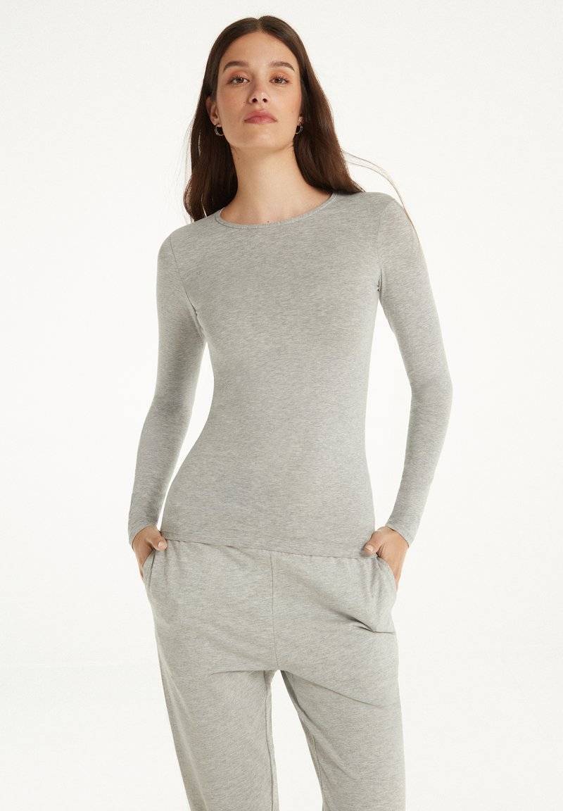 Tezenis Tezenis STRETCH ROUND-NECK - Long sleeved top - grigio melange chiar Bis zu 60% Rabatt