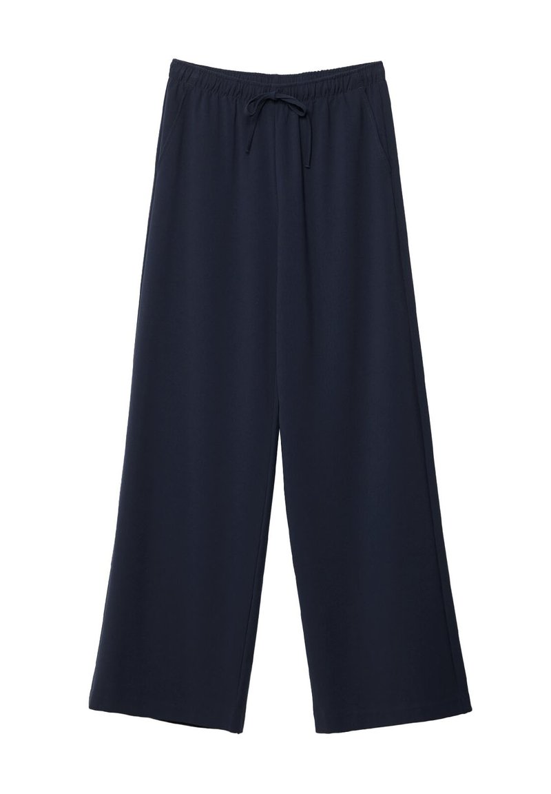 Stradivarius Stradivarius LONG FLOWING - Trousers - mottled dark blue Bis zu 55% Rabatt