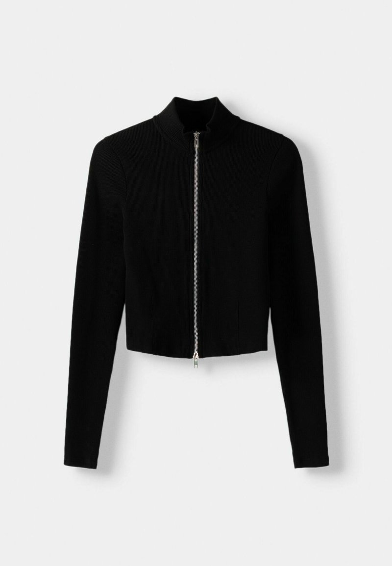 Bershka Bershka LONG SLEEVE - Cardigan - black Super Rabatt