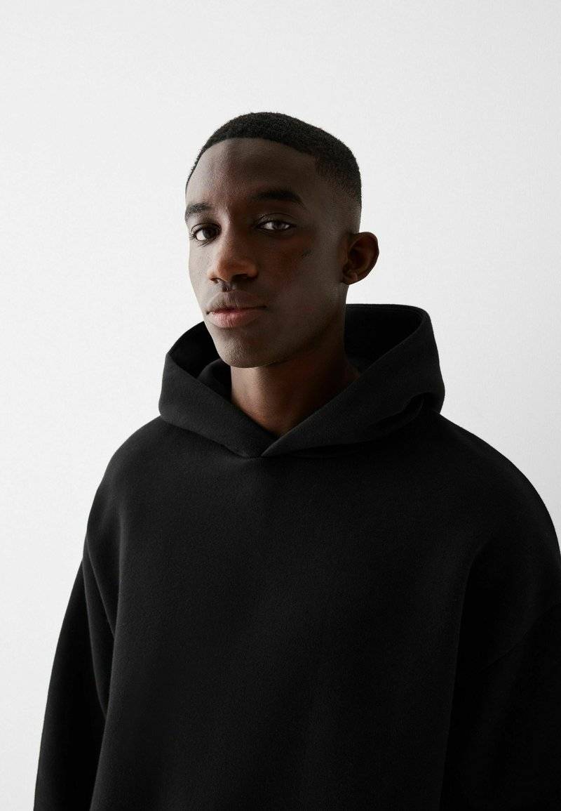 Bershka Bershka Sweatshirt - black denim Räumungsverkauf