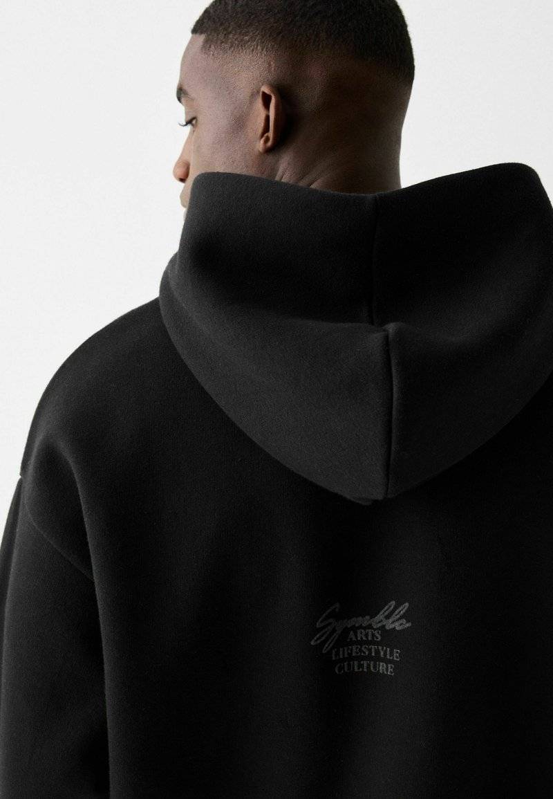 Bershka Bershka Sweatshirt - black denim Räumungsverkauf