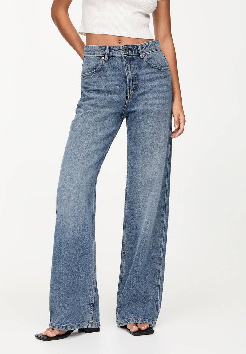 PULL&BEAR PULL&BEAR MID-RISE WIDE - Flared Jeans - blue VIP-Rabatte
