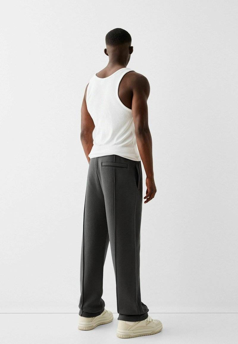 Bershka Bershka WIDE - Tracksuit bottoms - dark grey Bis zu 50% Rabatt