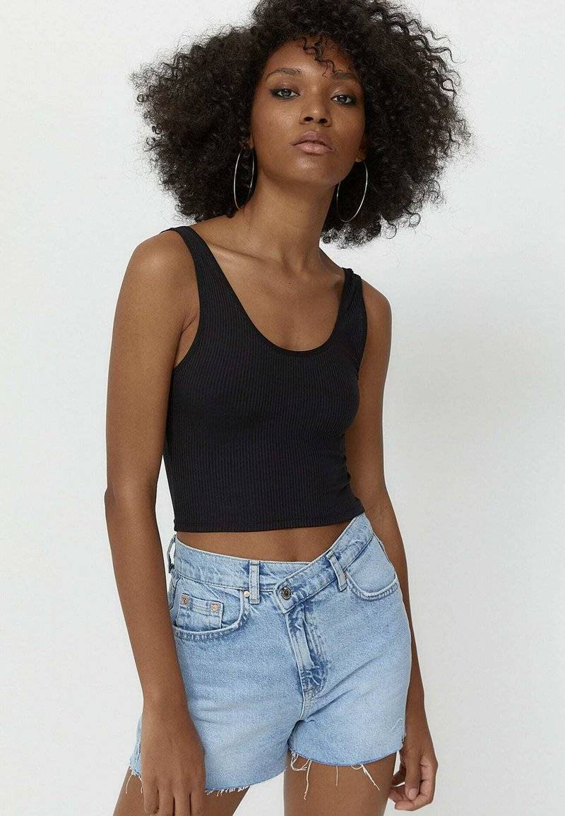 Stradivarius Stradivarius 3 PACK - Top - black Bis zu 60% Rabatt