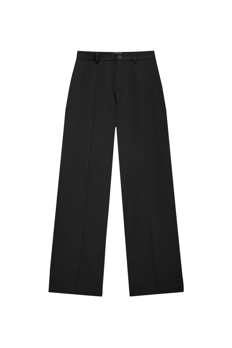 PULL&BEAR PULL&BEAR IM REGULAR-FIT MIT ZIERNAHT VORNE - Trousers - black Bis zu 65% Rabatt