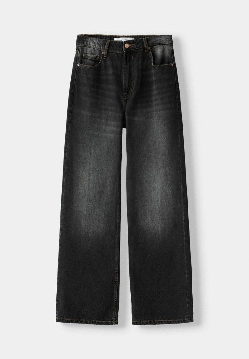 Bershka Bershka BAGGY - Flared Jeans - black Bis zu 55% Rabatt