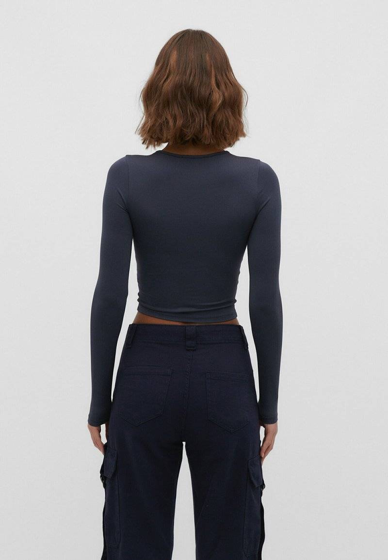 Stradivarius Stradivarius Long sleeved top - dark blue Nur noch ein Tag übrig