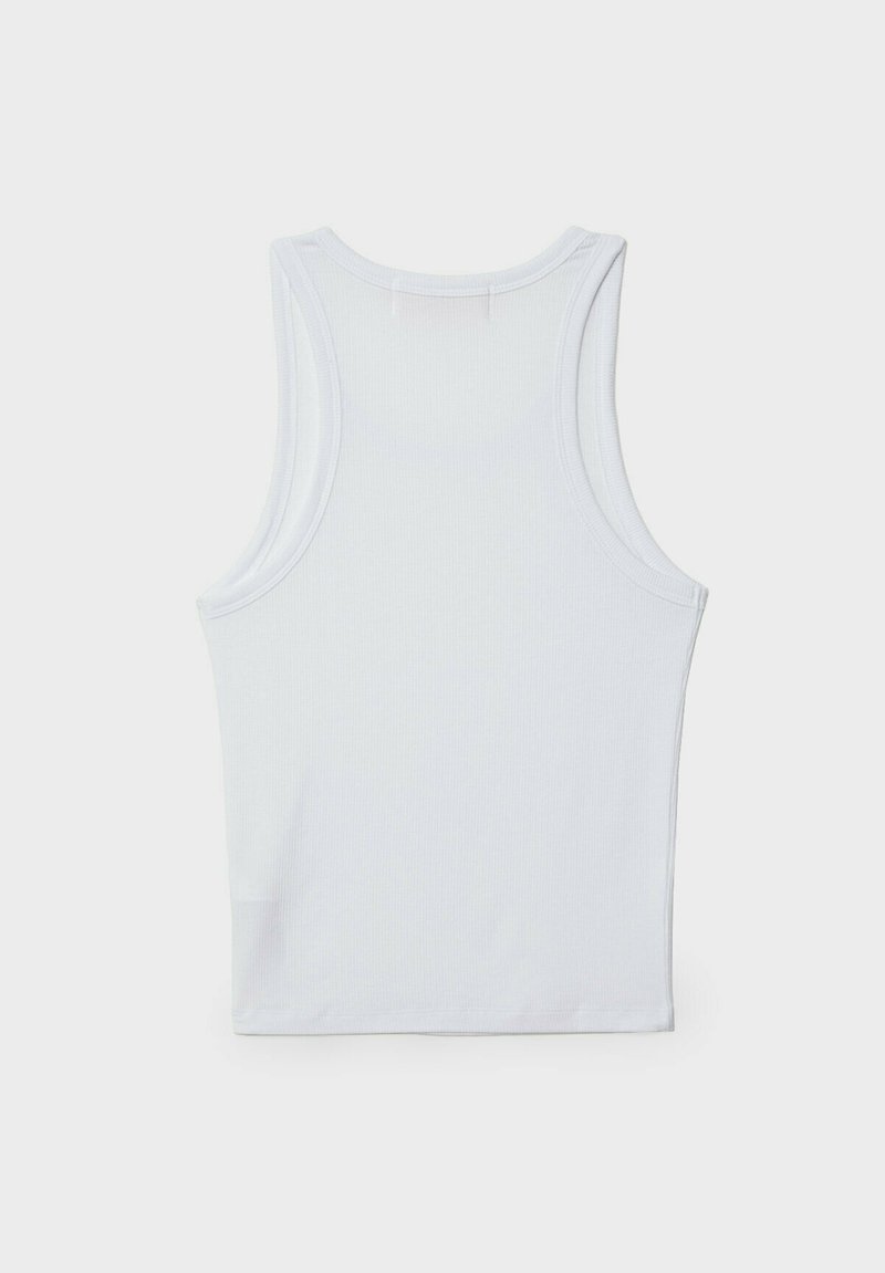 Stradivarius Stradivarius RACERBACK - Top - white denim Clearance-Verkauf