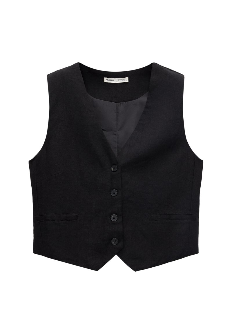 PULL&BEAR PULL&BEAR BASIC RUSTIC - Waistcoat - black Bis zu 65% Rabatt