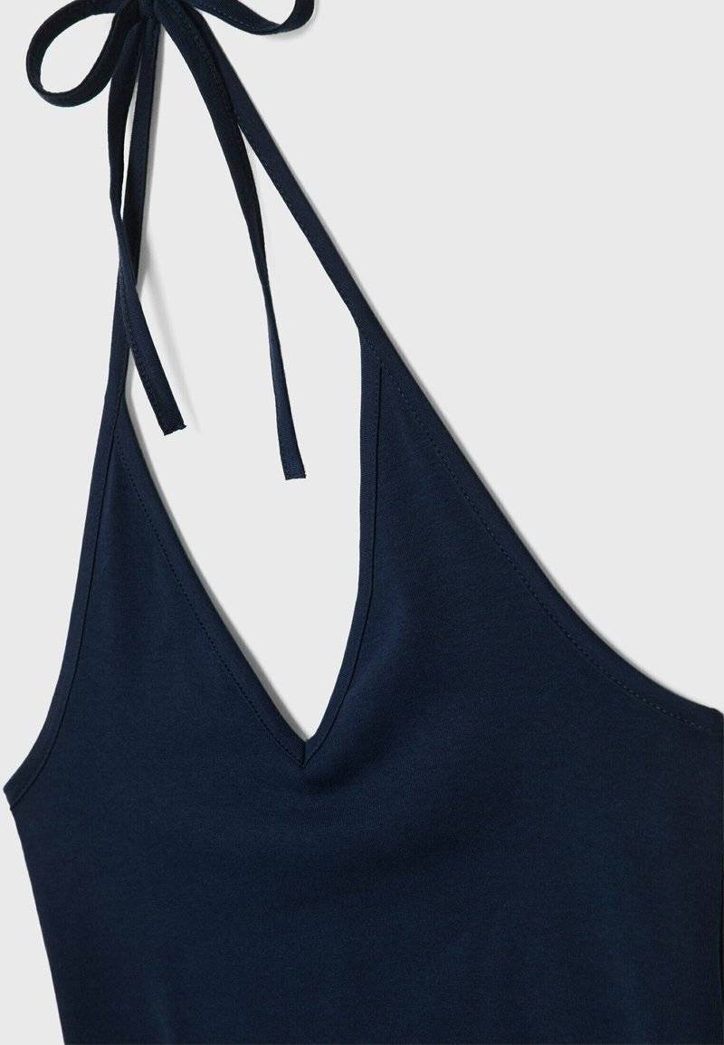 Stradivarius Stradivarius TIED HALTER - Top - dark blue Vierteljährliche Förderung
