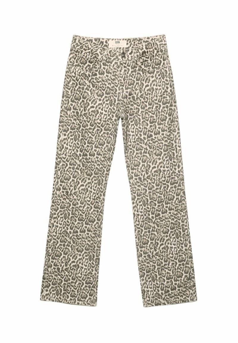 Stradivarius Stradivarius PRINTED - Straight leg jeans - camel Fabrikladen