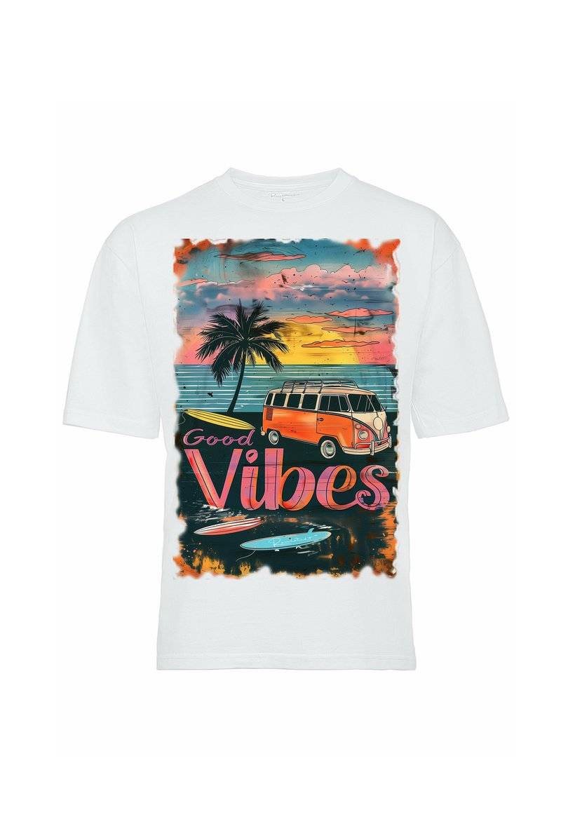 Reichstadt Reichstadt 24RSW057 SURFSIDE-VIBES - Print T-shirt - surfside vibes Speichern exportieren